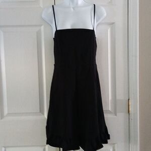 Asos design black spaghetti  strap simple black dress Sz 8 Tall NWOT